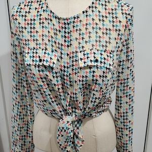 Vintage Liz Claiborne Multicolor Blouse – Crewneck, Petite Medium